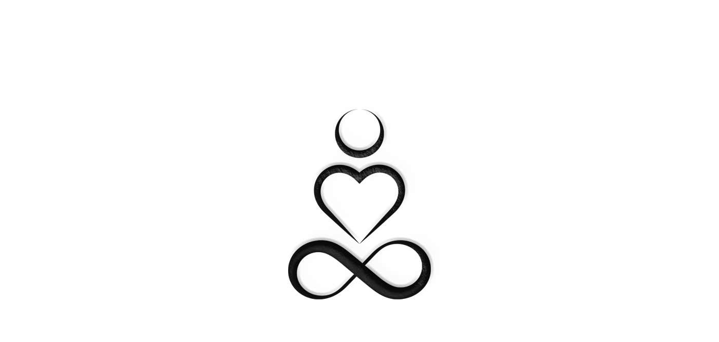 Line Art design of: a sign of infinity, heart and circle - where all together denote zazen - sitting position